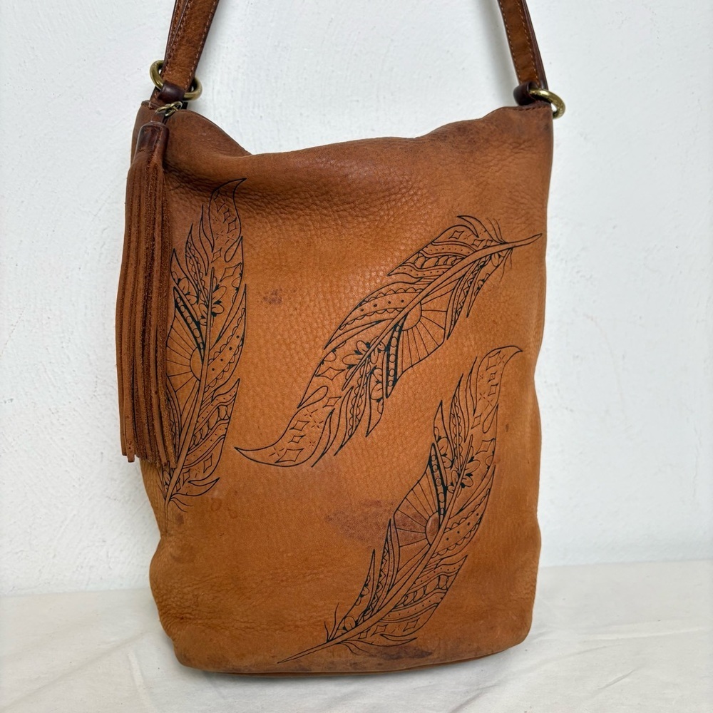 HOBO Inked Hide Collector’s Edition 2018 Feathers Convertible Backpack Bag Purse